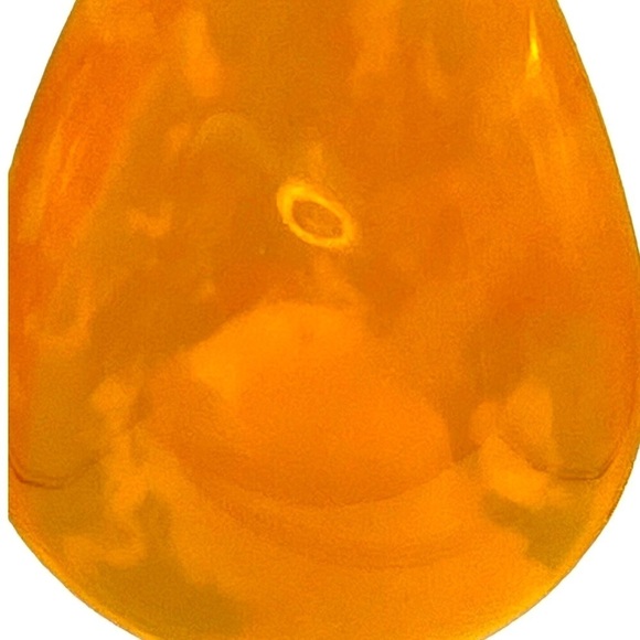 Reconstituted Amber Teardrop Pendant, Yellow and Red Beads - Picture 4 of 8